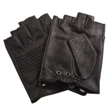 Herrenmode Schwarz Fingerless Leder Driving Sport Handschuhe (YKY5203)
